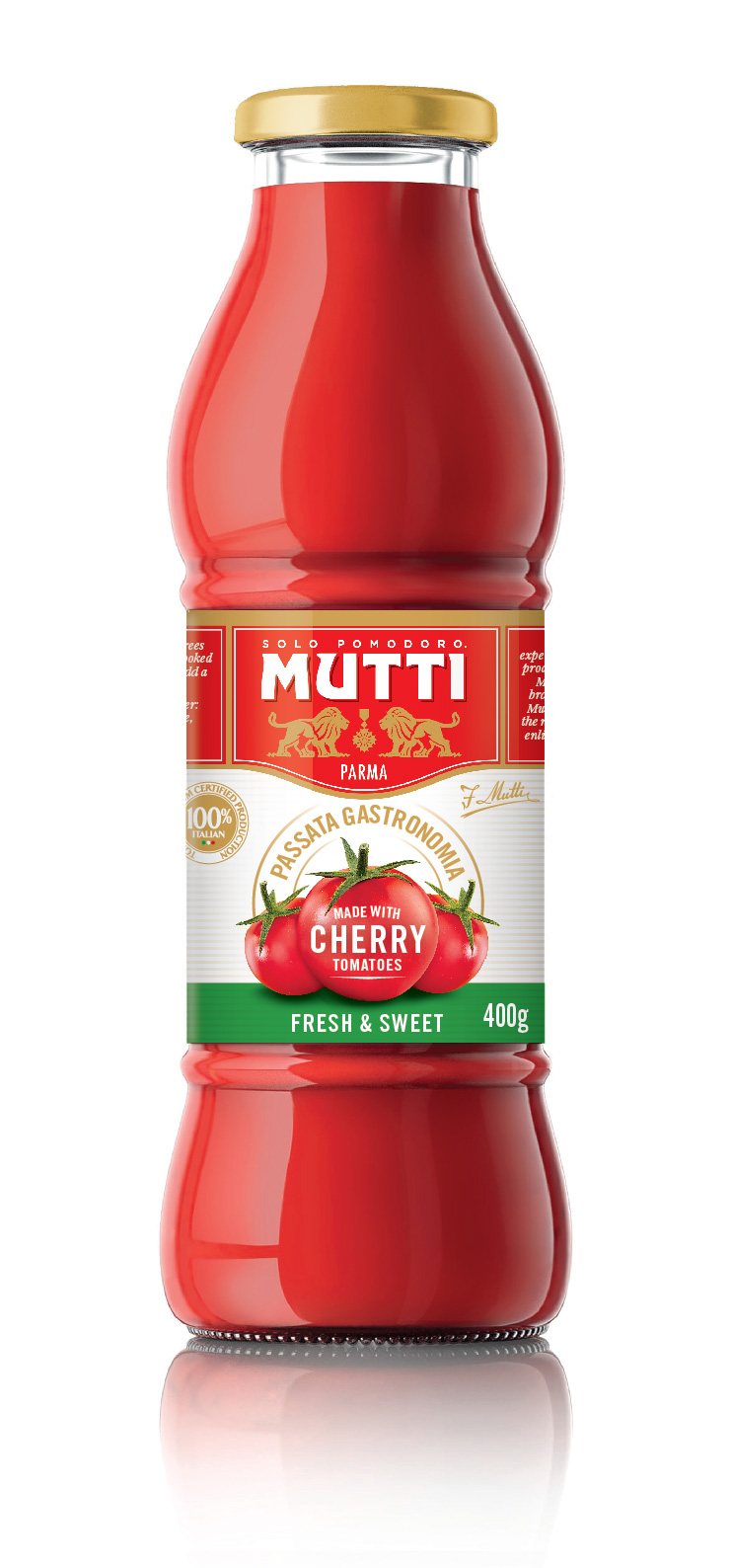 Tomato Puree-Gastronomia Cherry Tomatoes 400g glass bottleMutti 400g